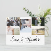 愛および感謝の原稿5のカップルの写真の結婚式 サンキューカード (スタンド正面)