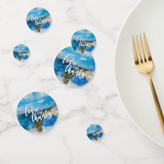 愛および感謝のSantoriniのテーブルの紙吹雪のパーティー コンフェッティ (グループ)