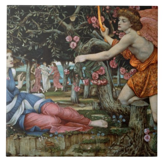 愛および未婚(キャンバスの油) タイル (正面)