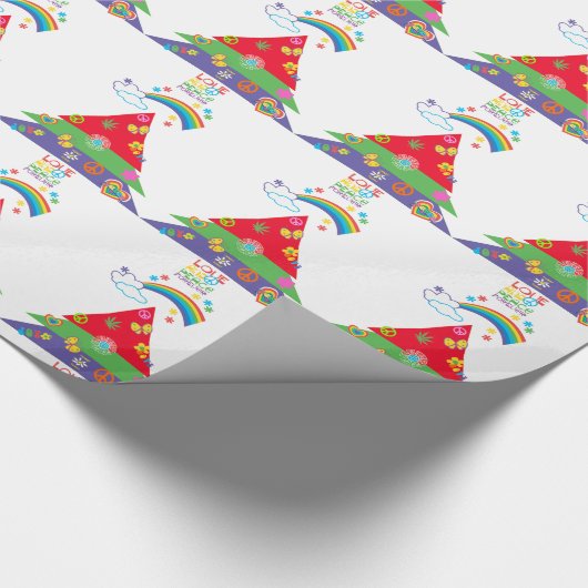 愛および永久に平和クリスマス ラッピングペーパー (角)