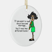 愛および結婚のユーモア セラミックオーナメント (右)