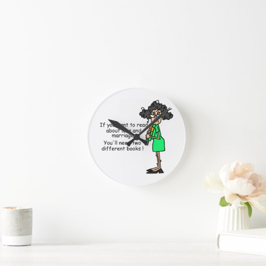 愛および結婚のユーモア ラウンド壁時計 (ホーム)