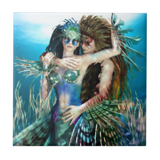 愛および美しいのセラミックタイルの海 タイル (正面)