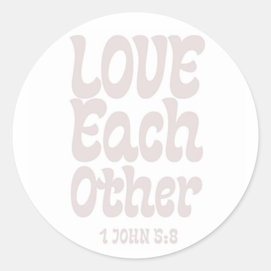愛お互いのステッカー、結婚式の招待、信仰 ラウンドシール (正面)