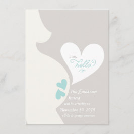 愛お母さんのおなかは妊娠の発表を結び付けます 案内状