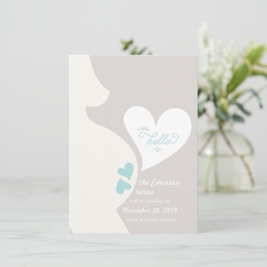 愛お母さんのおなかは妊娠の発表を結び付けます 案内状 (スタンド正面)