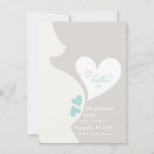 愛お母さんのおなかは妊娠の発表を結び付けます 案内状 (正面)