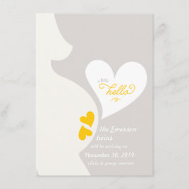 愛お母さんのおなかは妊娠の発表を結び付けます 案内状