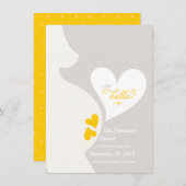 愛お母さんのおなかは妊娠の発表を結び付けます 案内状 (正面/裏面)