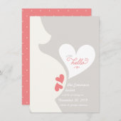 愛お母さんのおなかは妊娠の発表を結び付けます 案内状 (正面/裏面)