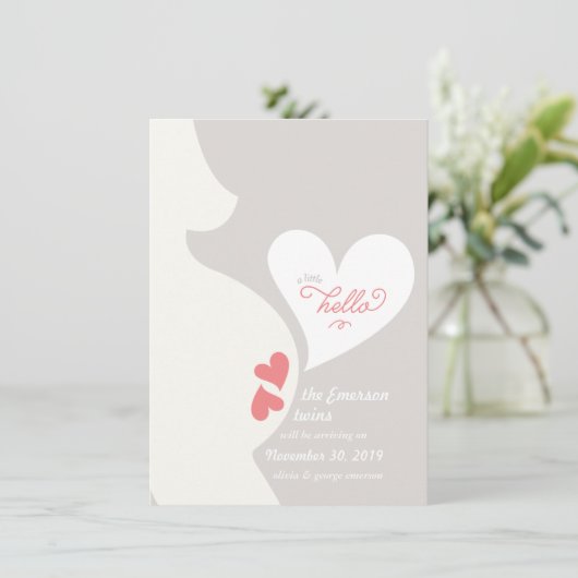 愛お母さんのおなかは妊娠の発表を結び付けます 案内状 (スタンド正面)