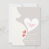 愛お母さんのおなかは妊娠の発表を結び付けます 案内状 (正面)