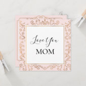 愛お母さんエレガント金ゴールドはピンク カード (正面/裏面インサイチュ)