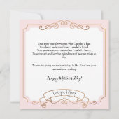 愛お母さんエレガント金ゴールドはピンク カード (裏面)