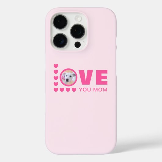愛お母さん可愛い子犬フォトピンク Case-Mate iPhoneケース (裏面)