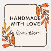 愛お洒落で手作りの緑 スクエアシール (正面)