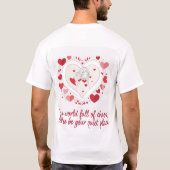 愛お洒落のハートの女の子 Tシャツ (裏面)
