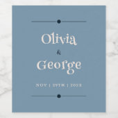 愛お洒落の泡：おとぎ話の青結婚色 ワインラベル (シングルラベル)