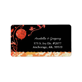 愛お洒落の鳥の結婚住所 ラベル