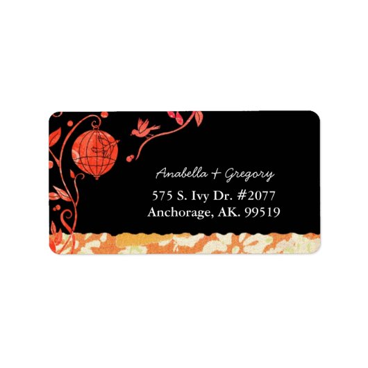 愛お洒落の鳥の結婚住所 ラベル (正面)