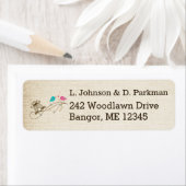 愛お洒落の鳥差出人住所ラベル ラベル (インサイチュ)