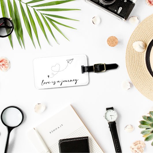 愛お洒落は旅の黒白 ラゲッジタグ
