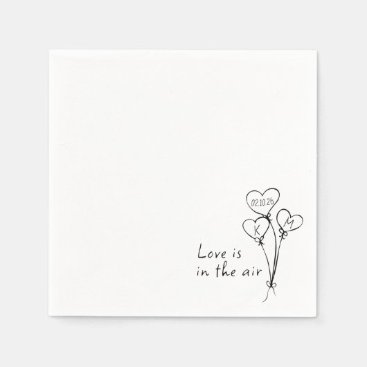 "愛お洒落は空気の中にある"カスタムシ結婚ック スタンダードカクテルナプキン (正面)