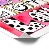 愛お洒落カラフル語アート ポスター (角)