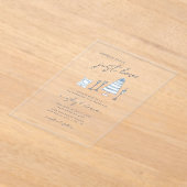 愛お洒落ファンシーの言葉は結婚ない アクリル招待状 (レイダウン)