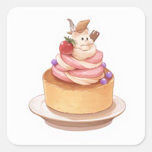 愛お洒落人ステッカー スクエアシール (正面)