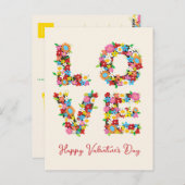 愛お洒落春の花カラフルありがとう ポストカード (正面/裏面)