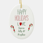 愛お父さんのペンギンのクリスマスのギフト セラミックオーナメント (裏面)