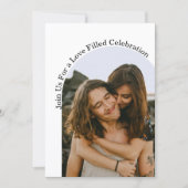 愛お祝いミニマルアーチ2枚結婚の写真 招待状 (正面)