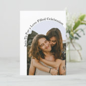 愛お祝いミニマルアーチ2枚結婚の写真 招待状 (スタンド正面)