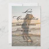 愛お祝いミニマルアーチ2枚結婚の写真 招待状 (裏面)