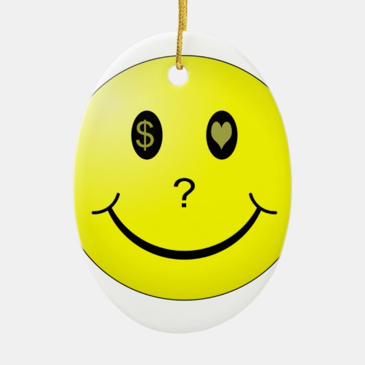 愛かお金または愛お金か。 セラミックオーナメント (正面)