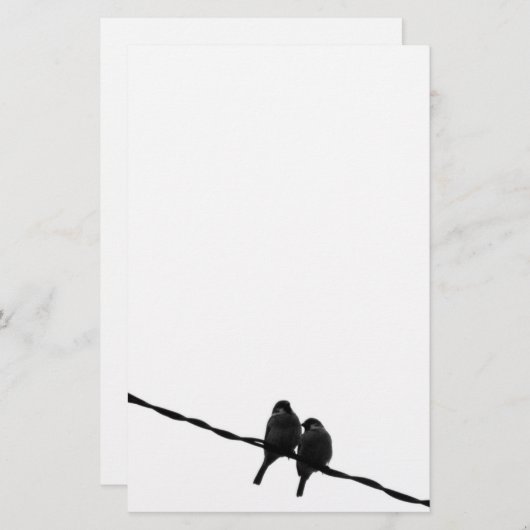 愛かすずめの組B&Wの写真 便箋 (正面/裏面)