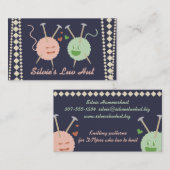 愛かわいいの編むことのカスタムな色ヤーンの球 名刺 (正面/裏面)