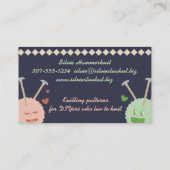 愛かわいいの編むことのカスタムな色ヤーンの球 名刺 (裏面)