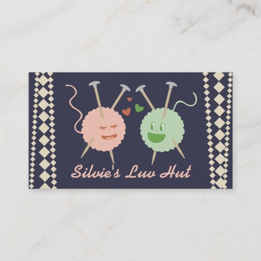 愛かわいいの編むことのカスタムな色ヤーンの球 名刺 (正面)