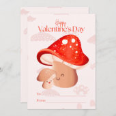 愛かわいいキノコ教室ガールバレンタインデー シーズンカード (正面/裏面)