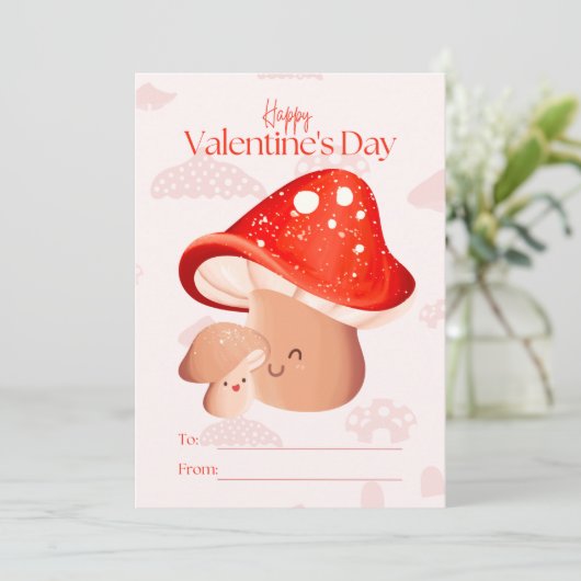 愛かわいいキノコ教室ガールバレンタインデー シーズンカード (スタンド正面)