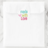 愛かわいいハートことわざシールで作られた ラウンドシール (バッグ)