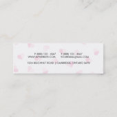 愛かわいいピンクのハートパターン スキニー名刺 (裏面)