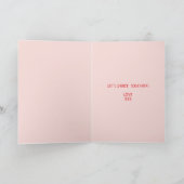 愛かわいいピンクのロマンス踊りピープルバレンタイン カード (内部)