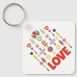 愛かわいいミニマル記念日 キーホルダー