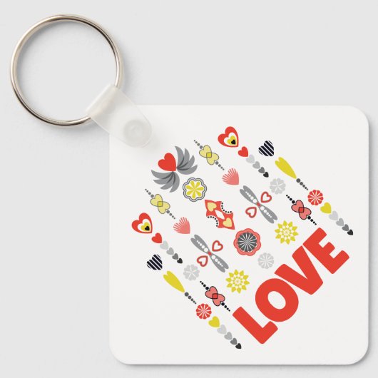 愛かわいいミニマル記念日 キーホルダー (正面)