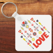 愛かわいいミニマル記念日 キーホルダー (正面)