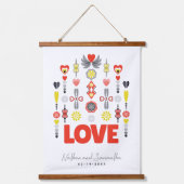 愛かわいいミニマル記念日 吊り下げ型タペストリー (正面)