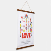 愛かわいいミニマル記念日 吊り下げ型タペストリー (傾斜あり)